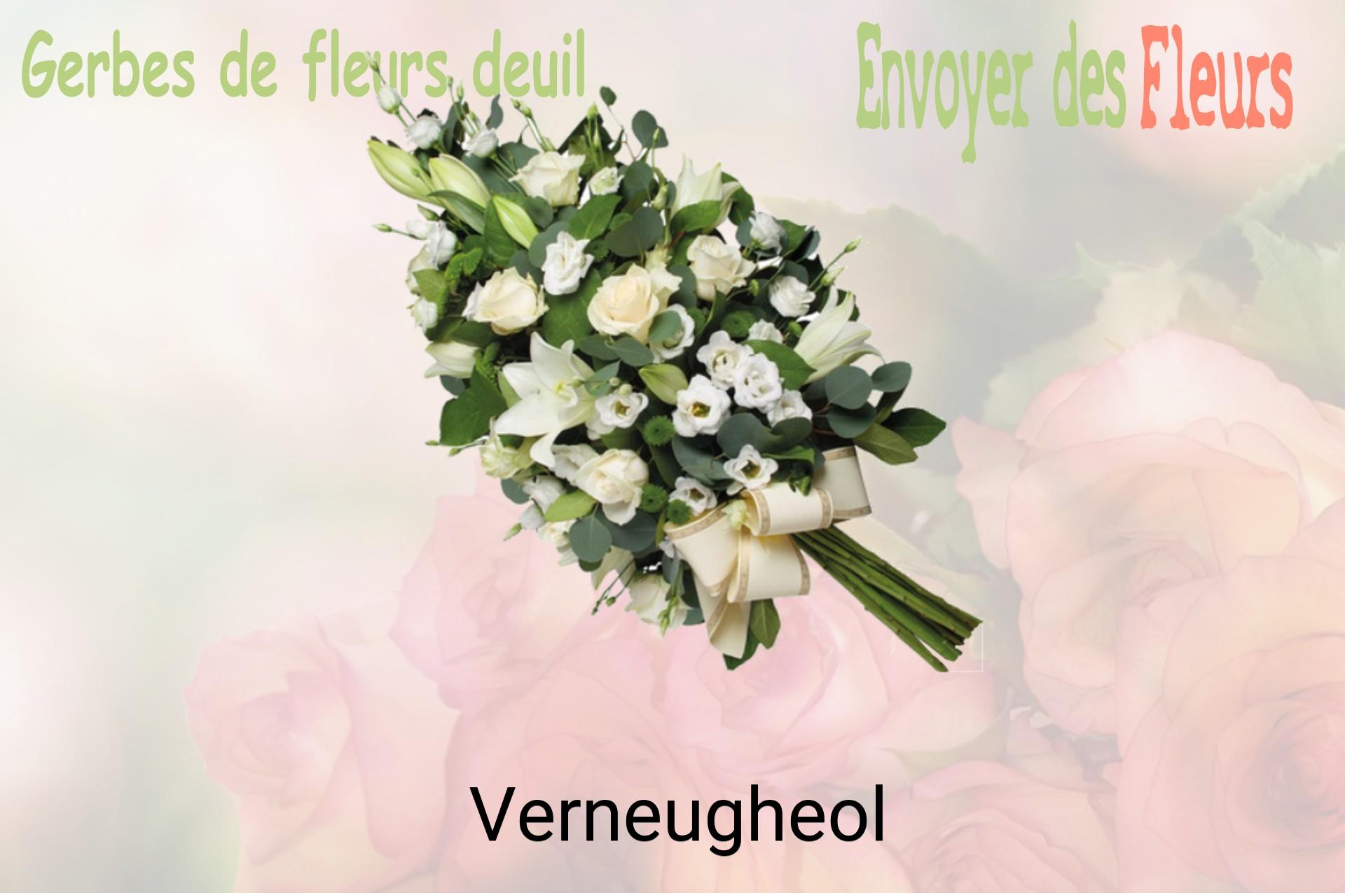 Gerbe de fleurs de deuil livrée à Verneugheol